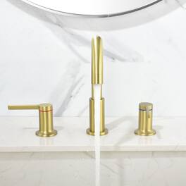 8 in Widespread Double Handle 1.2 GPM Bathroom Faucet with Quick Connect Hose and Water Supply Hose