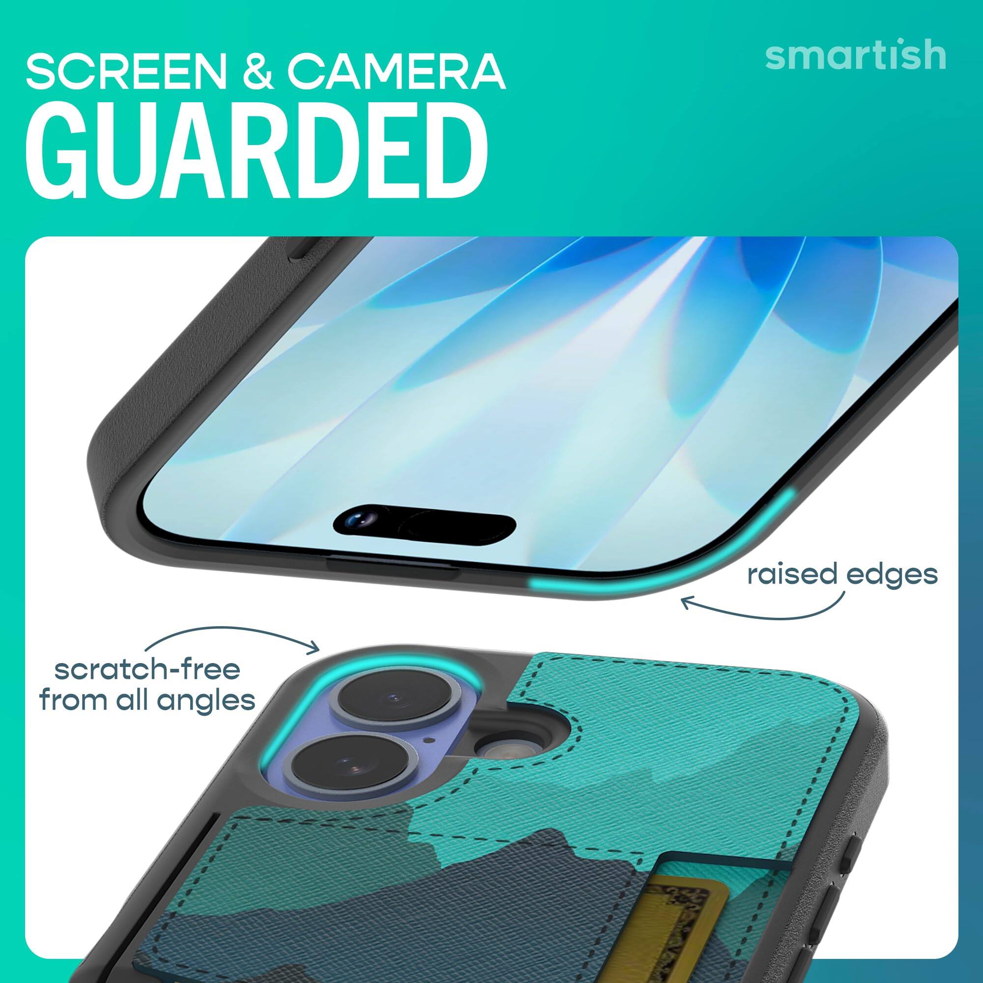 SCREEN & CAMERA GUARDED  
smartish  
raised edges  
scratch-free from all angles
