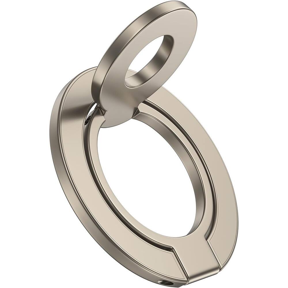 Front. PARKER SLATER - Portable Magnetic Phone Ring Stand with Dual-Side Grip & Kickstand – Gold - Gold.