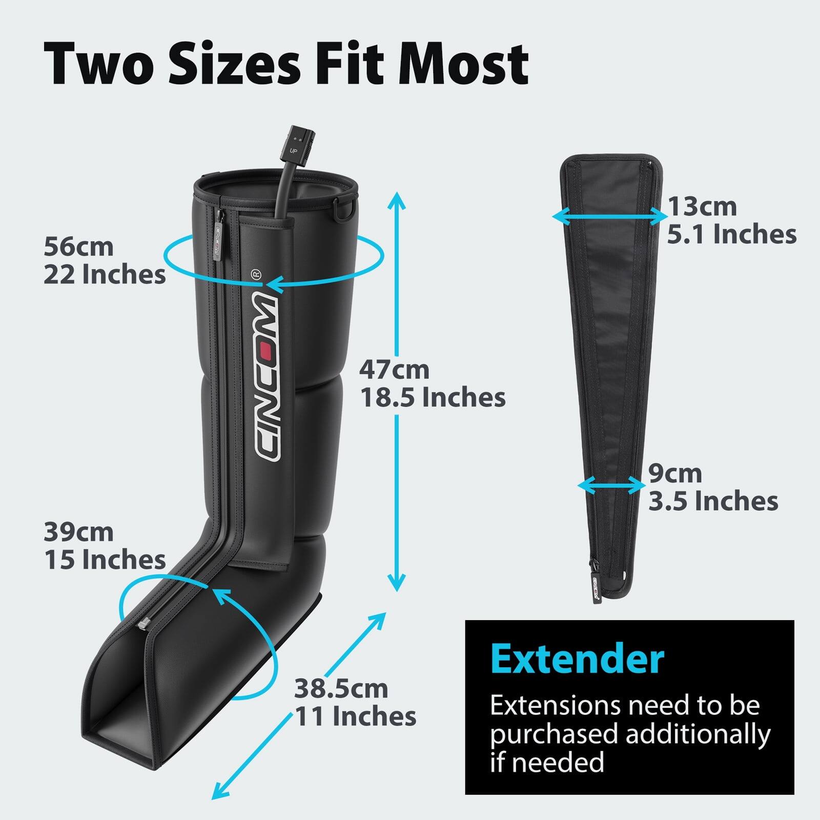 Two Sizes Fit Most  
13cm 5.1 Inches  
56cm 22 Inches  
47cm 18.5 Inches  
9cm 3.5 Inches  
39cm 15 Inches  
Extender  
38.5cm 11 Inches  
Extensions need to be purchased additionally if needed