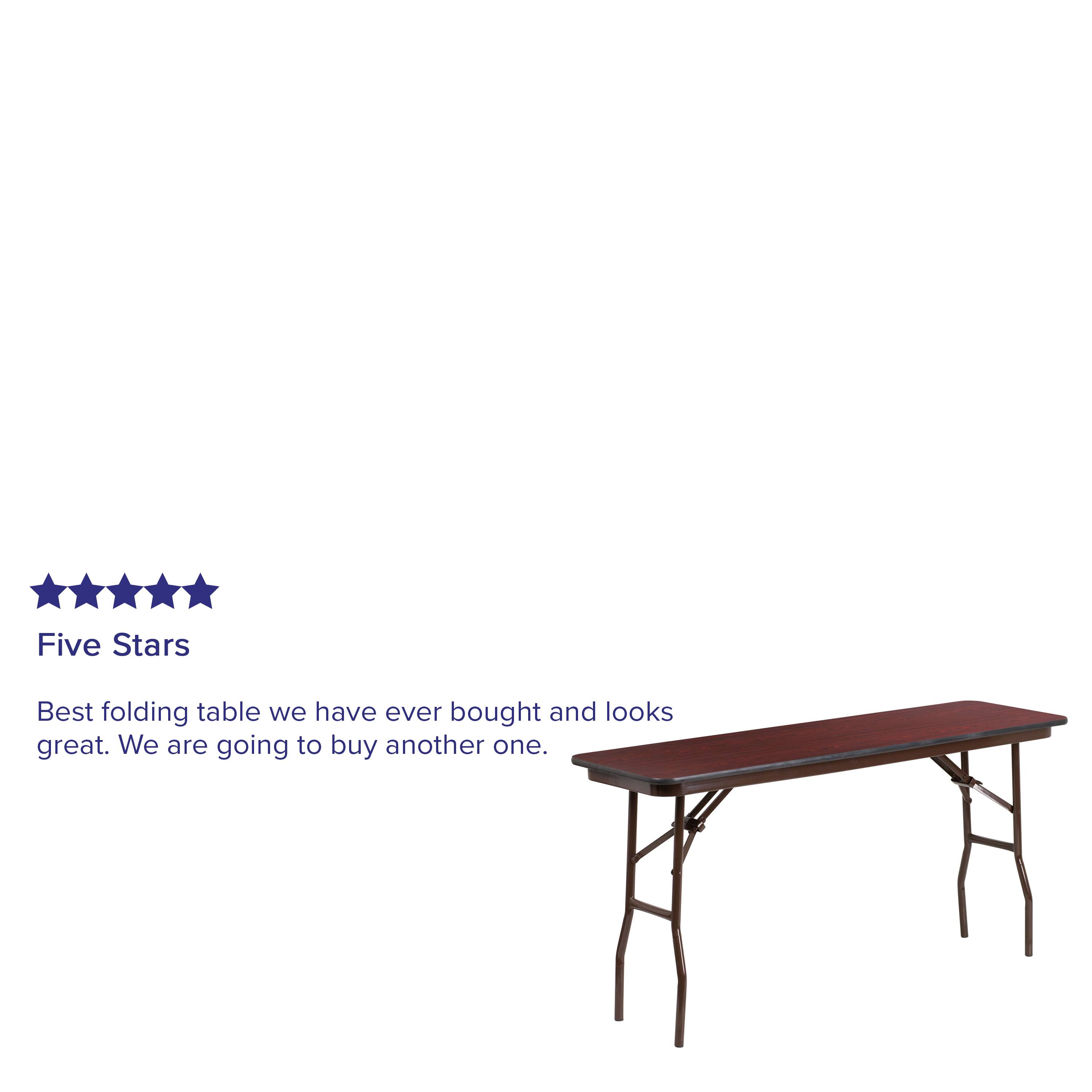 Alt View 13. Alamont Home - 5-Foot Mahogany Melamine Laminate Folding Training Table - Mahogany.