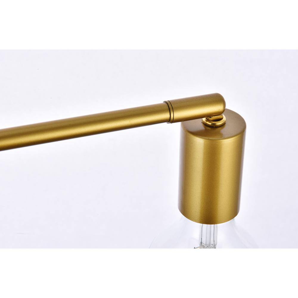Alt View 3. Living District - Zane 2 lights brass flush mount - Brass.