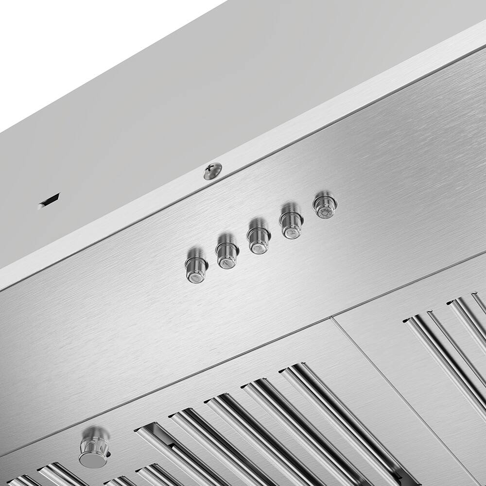 Alt View 6. Streamline - 28 in. Loreto Convertible Insert 350 CFM Range Hood, Baffle Filters, Push Button Control, LED Lights - Brushed Stainless Steel.