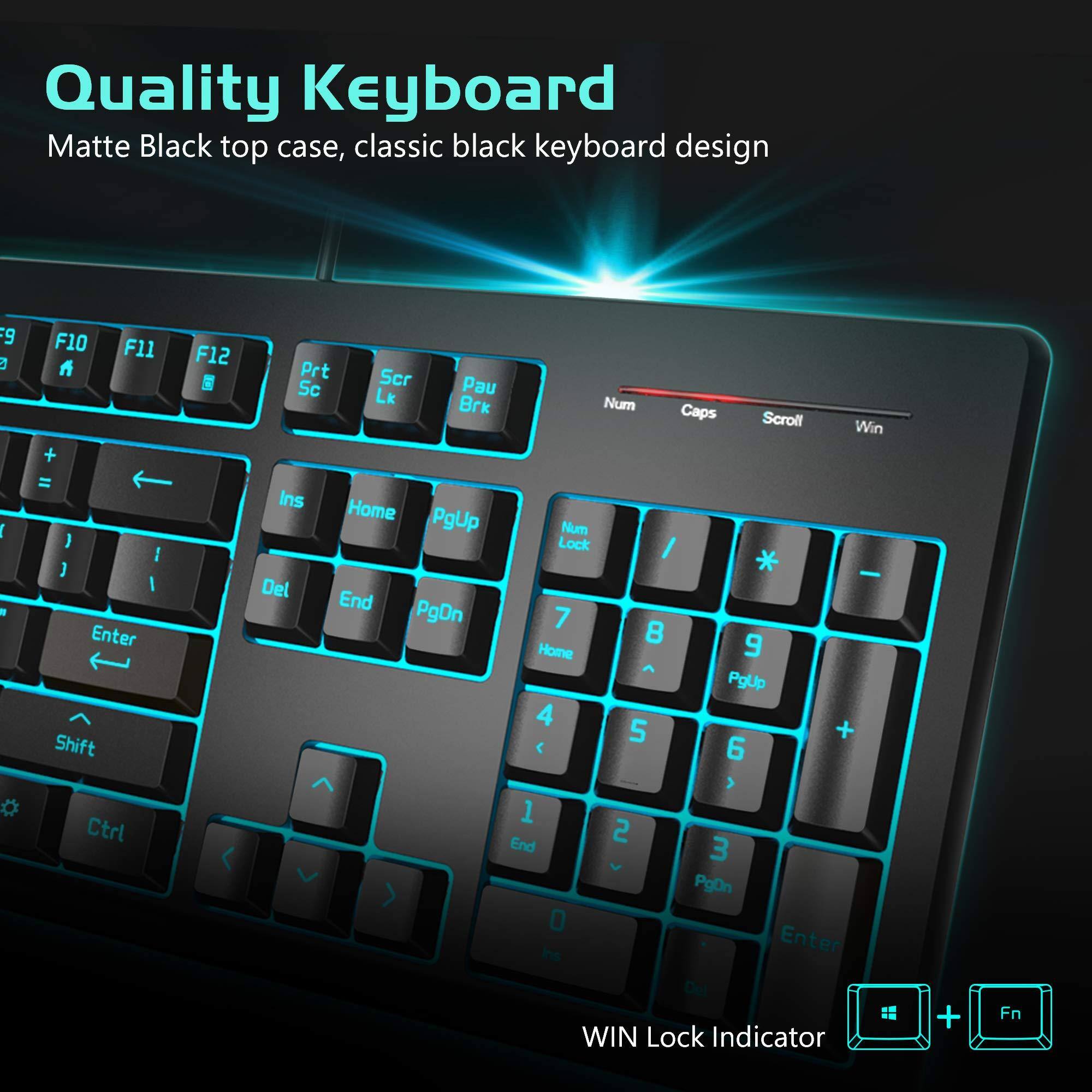 Quality Keyboard  
Matte Black top case, classic black keyboard design  

F9 F10 F11 F12  
Prt Sc Lk Scr Lk Pau Brk  
Num Lock Caps Scroll Win  
Ins Home PgUp Del End PgDn  
Enter Shift Ctrl  
1 2 3 4 5 6 7 8 9 0  
WIN Lock Indicator + Fn