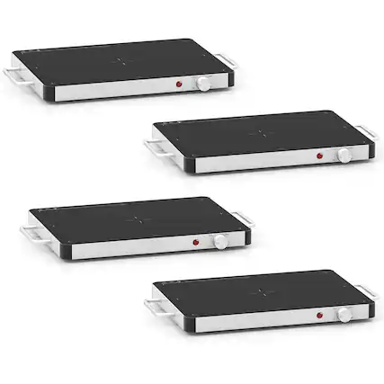 Front. Ecooso - Electric Warming Tray Food Warmer, Adjustable Temperature Control, Countertop Buffet Server - Black.