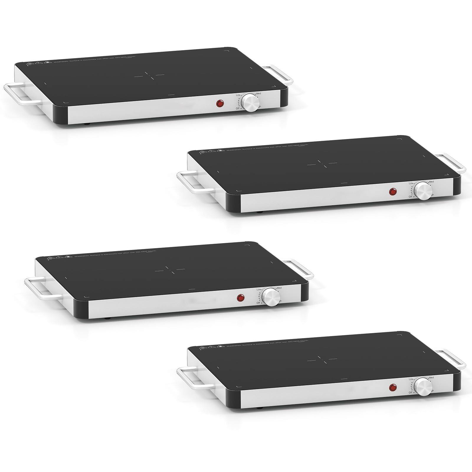 Front. Ecooso - Electric Warming Tray Food Warmer, Adjustable Temperature Control, Countertop Buffet Server - Black.