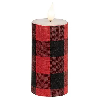 Front. BreeBe - Lodge LED Votive 2"x5" - Red, Black.