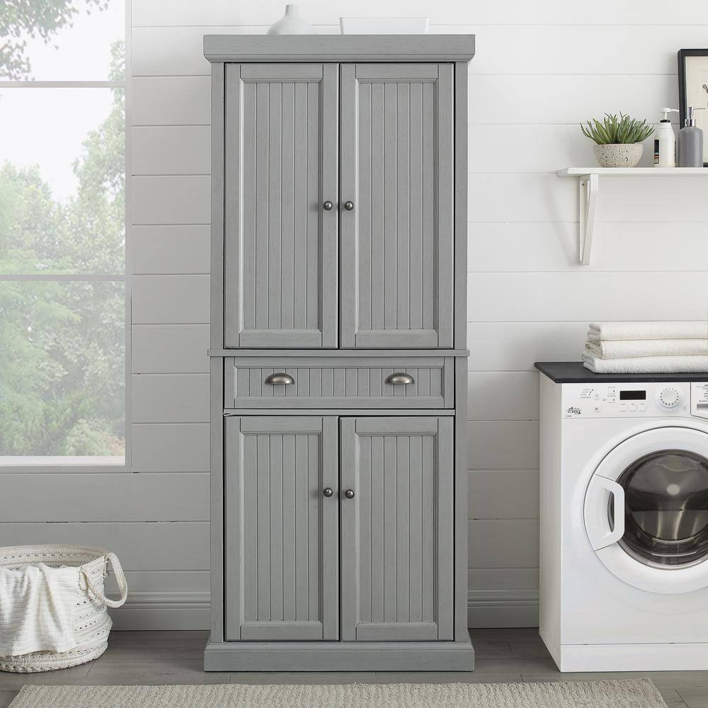 Alt View 10. Crosley Furniture - Seaside Kitchen Storage Pantry - Distressed Gray.