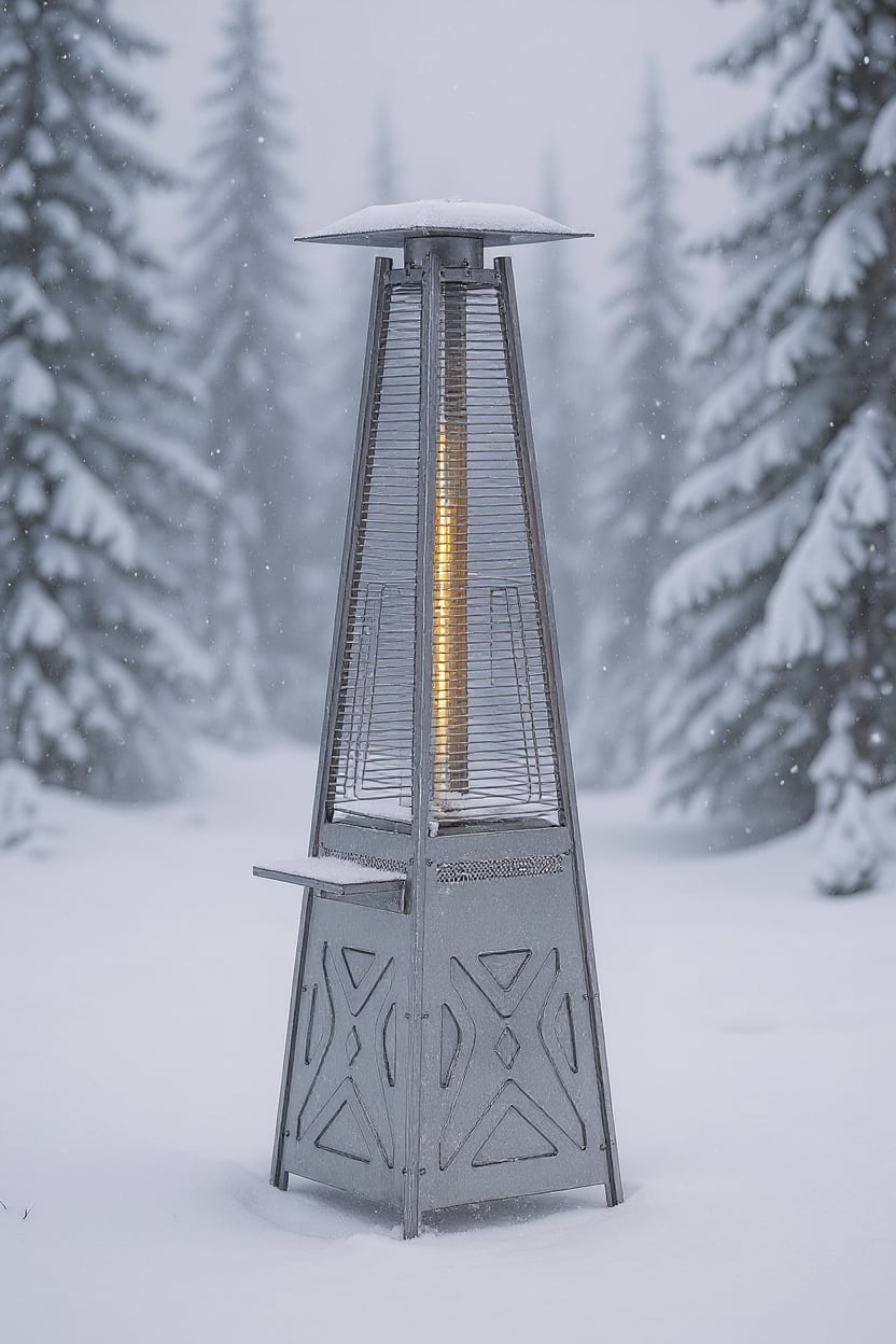 GARVEE - 48,000 BTU Patio Heaters, 2 Wheels & 4 Ground Spikes