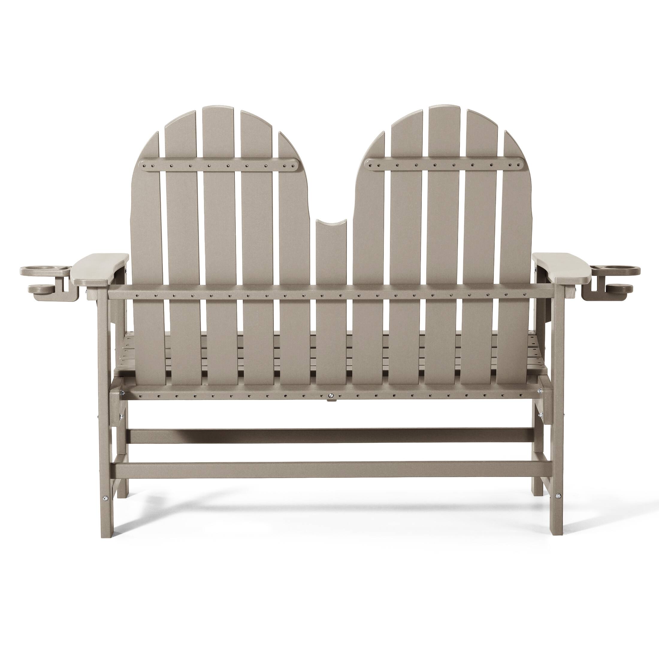 Alt View 1. WestinTrends - WestinTrends St. Augustine Outdoor Patio 49" HDPE Adirondack Garden Bench - Weathered Wood.