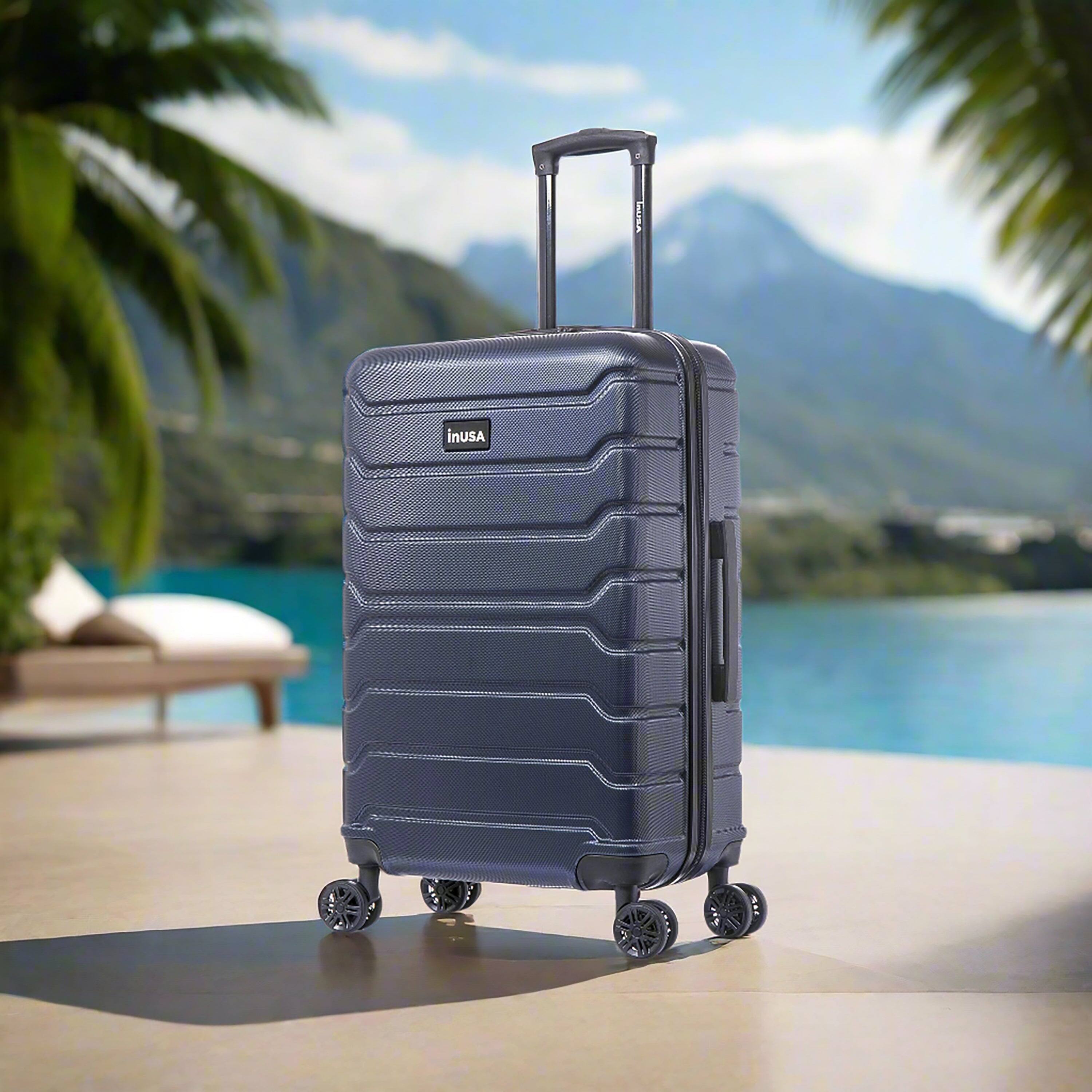 Back. InUSA - Trend lightweight hardside spinner luggage 24" - BLUE.