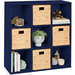 Best Choice Products - 9-Cube Bookshelf, 13.5in Display Storage System, Organizer w/ Removable Back Panels - Navy