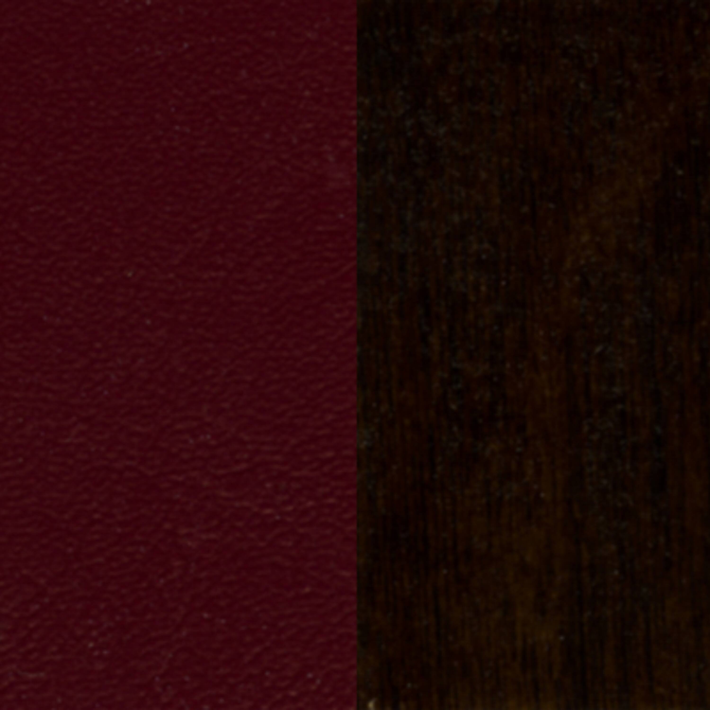 Alt View 6. Emma + Oliver - Vertical Slat Back Wooden Restaurant Dining Chair - Burgundy Vinyl Seat/Walnut Wood Frame.