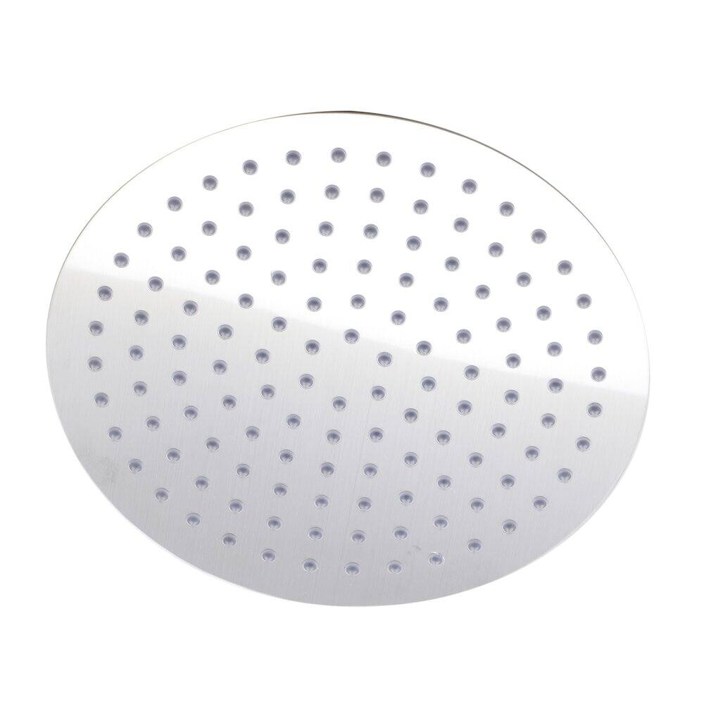 Angle. Alfi - Solid Brushed Stainless Steel 12" Round Ultra Thin Rain Shower Head - Stainless Steel.