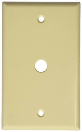 Leviton - 1 gang Thermoset Plastic Cable/Telco Wall Plate 1 pk - Ivory