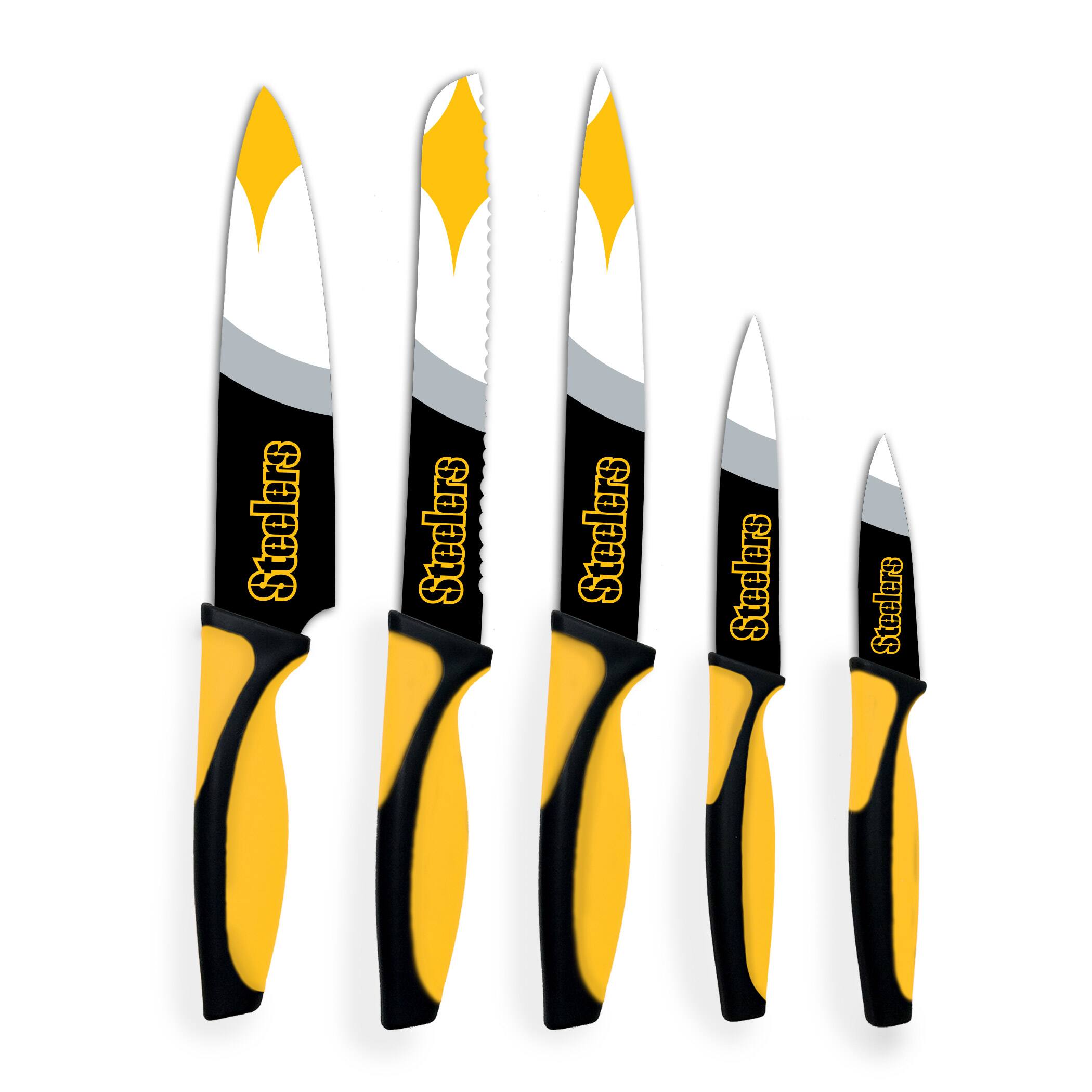 Woodrow - Pittsburgh Steelers 5-Piece Stainless Steel Cutlery Knife Set - Multicolor