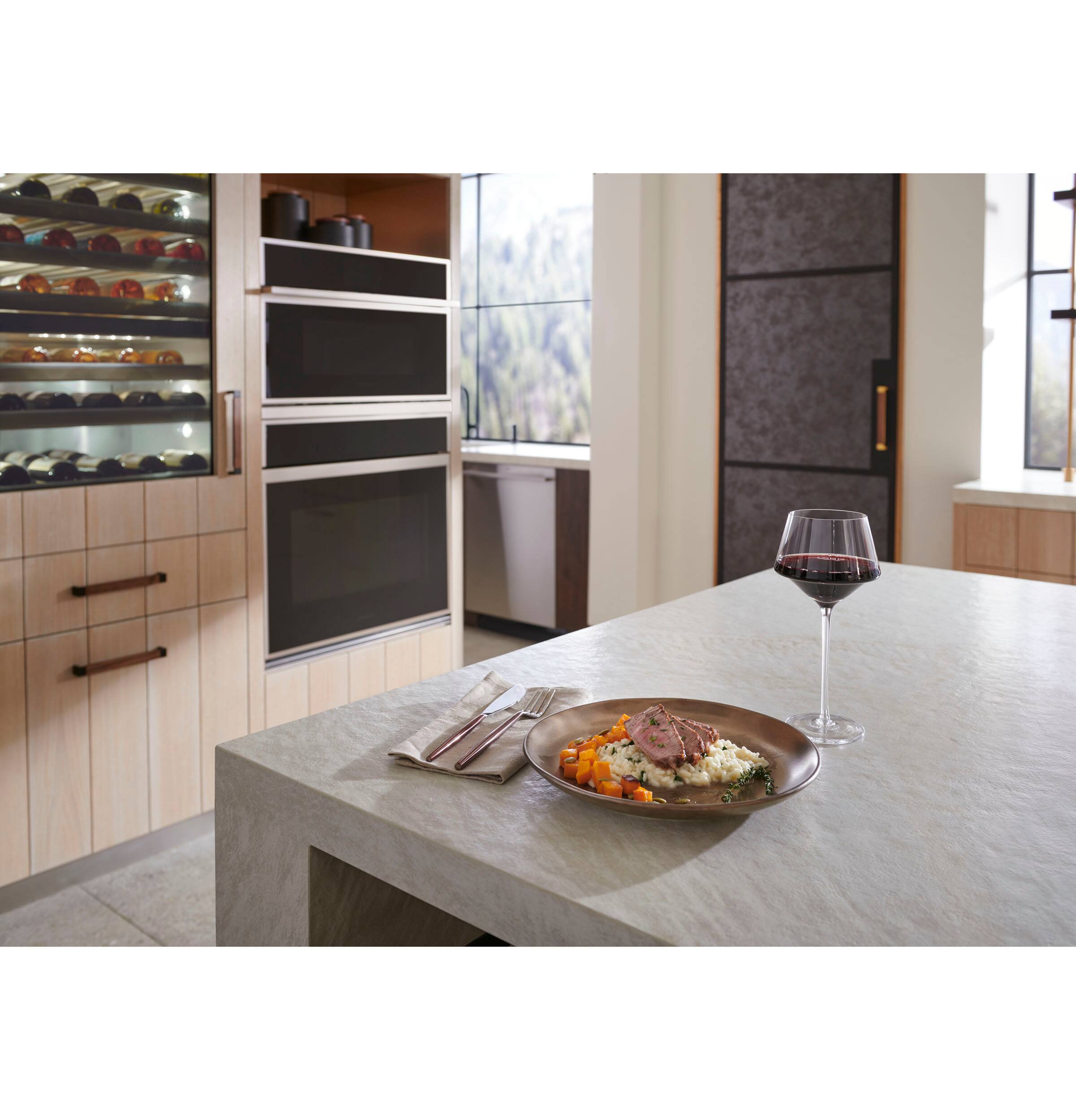 Alt View 35. Monogram - 30" Built-In Single Electric Convection Wall Oven with Precision Cooking and LCD Controls - Stainless steel.