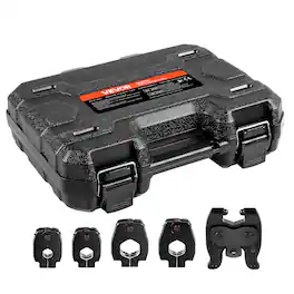 VEVOR - 5PCS ProPress Pressing Kit for Compact Series Press Tools, 4PCS Press Rings (1/2", 3/4", 1", 1-1/4") & R8 Actuator - Black