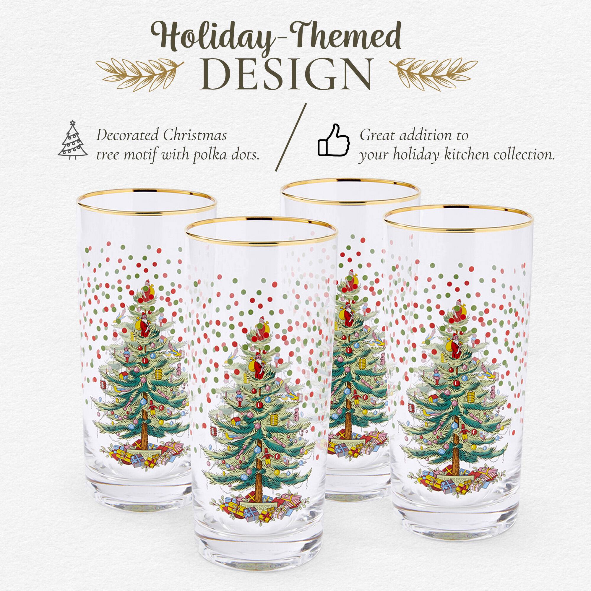 Holiday-Themed DESIGN

Decorated Christmas tree motif with polka dots.

Great addition to your holiday kitchen collection.