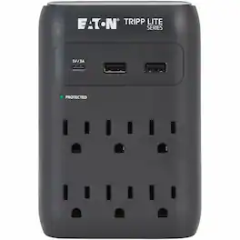 Eaton Tripp Lite Series Protect It! 6-Outlet Surge Protector - 5-15R Outlets, USB-C and USB-A Ports, 5-15P Direct - Black