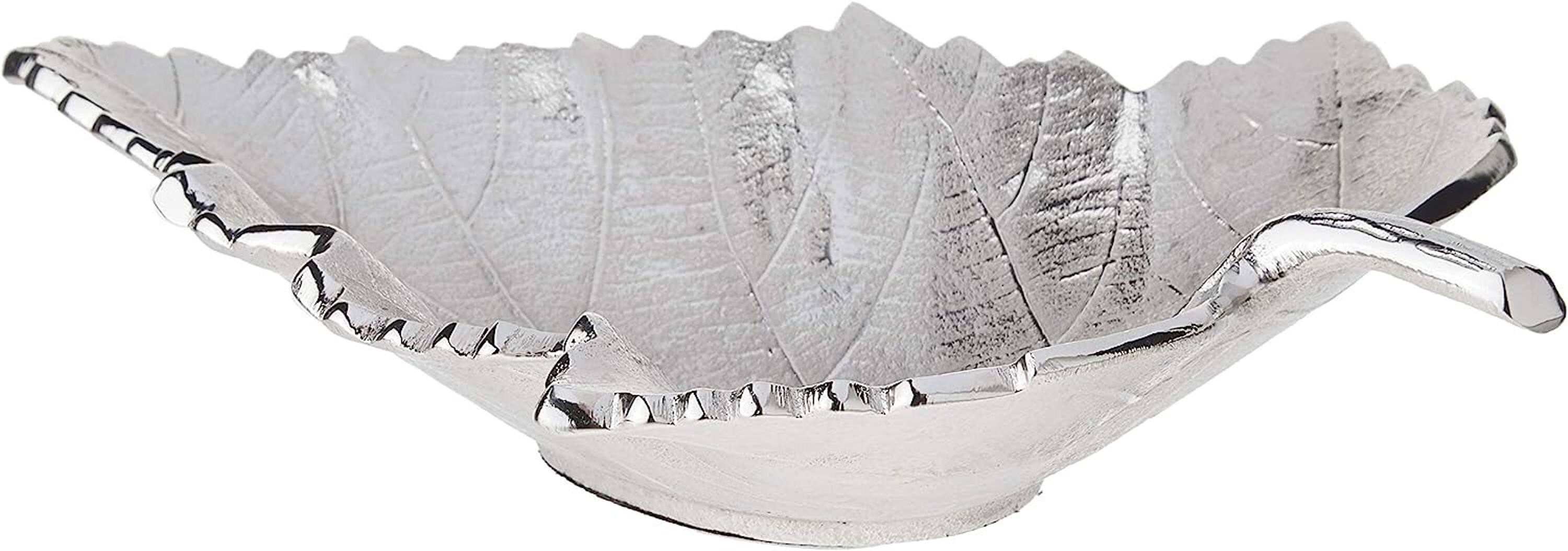 Angle. Jiallo - Elegance Maple leaf dish medium - Silver, Multi Color.