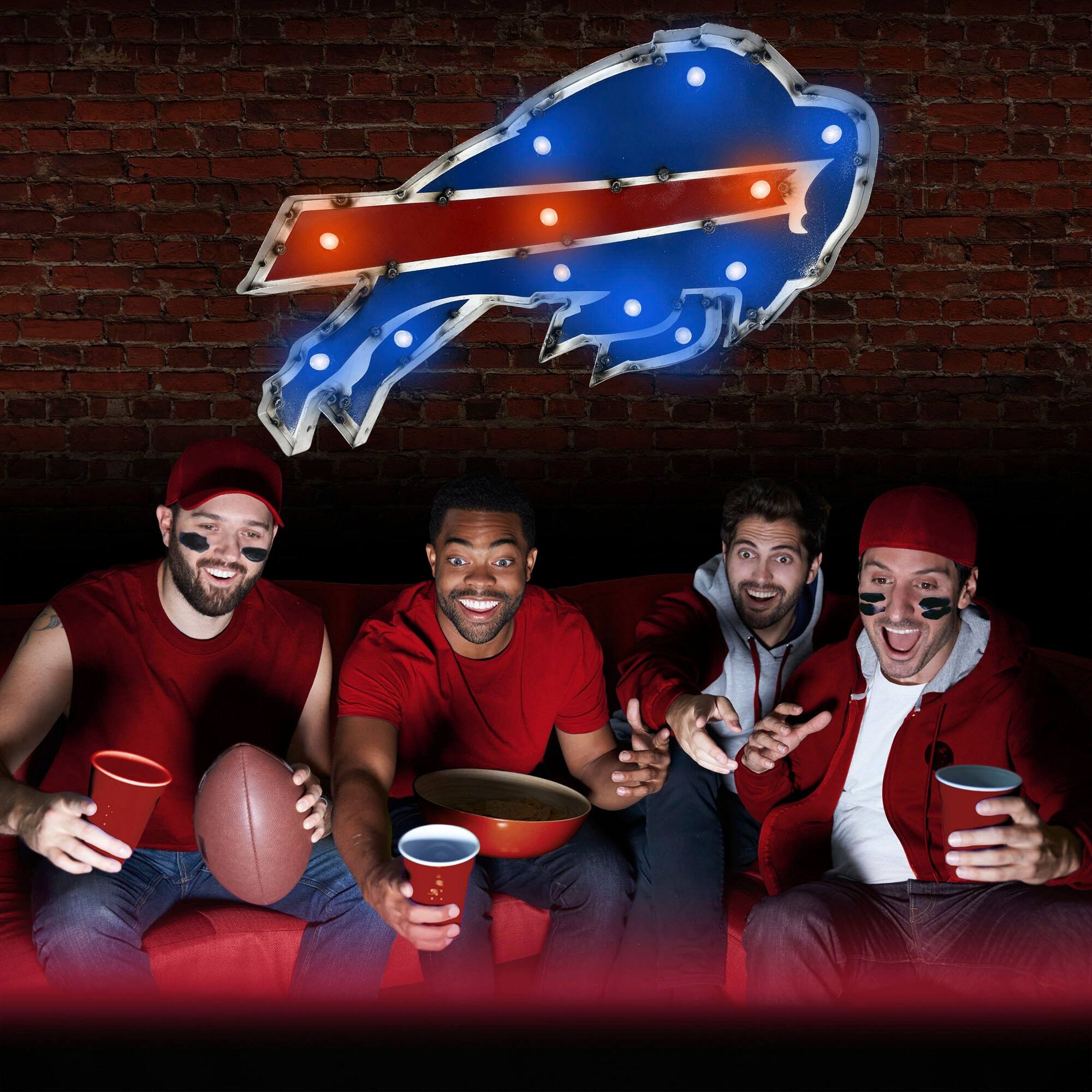 Alt View 2. Imperial - Buffalo Bills Logo Lighted Recycled Metal Sign - Blue.