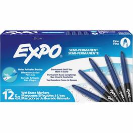 Expo - Wet Erase Markers Fine Marker Point Erasable Blue Ink 1 Dozen