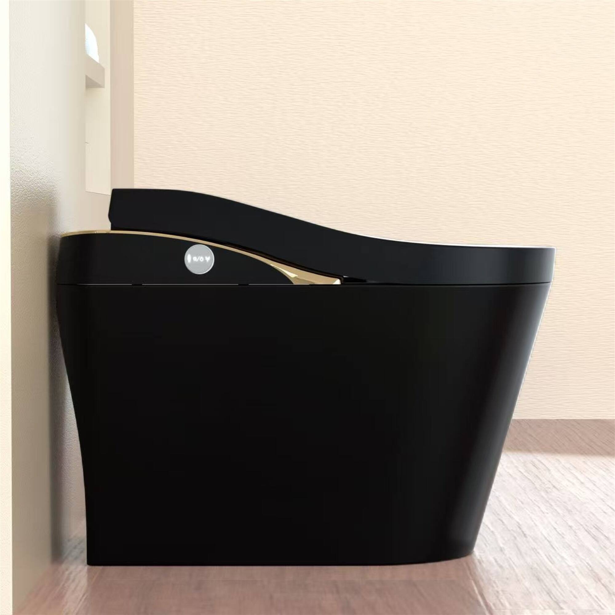 Back. ELEMENT ACE - Advanced Smart Toilet with Bidet Functionality, Auto Flush, Heated Seat, Warm Water Wash, and Foam Shield Technology - Black.