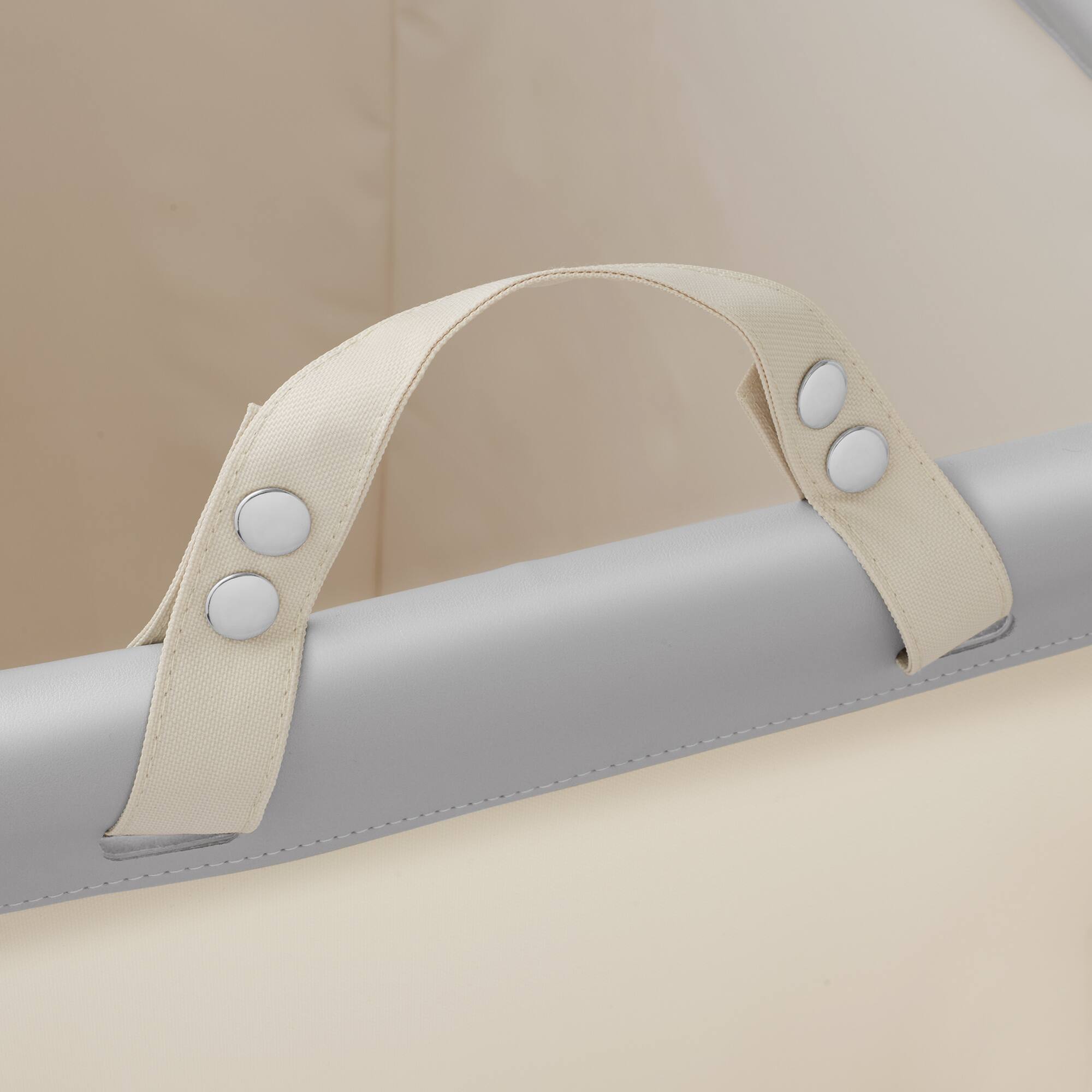 Alt View 2. Dryser - Commercial Rolling Canvas Bin Laundry Hamper on Wheels - White.