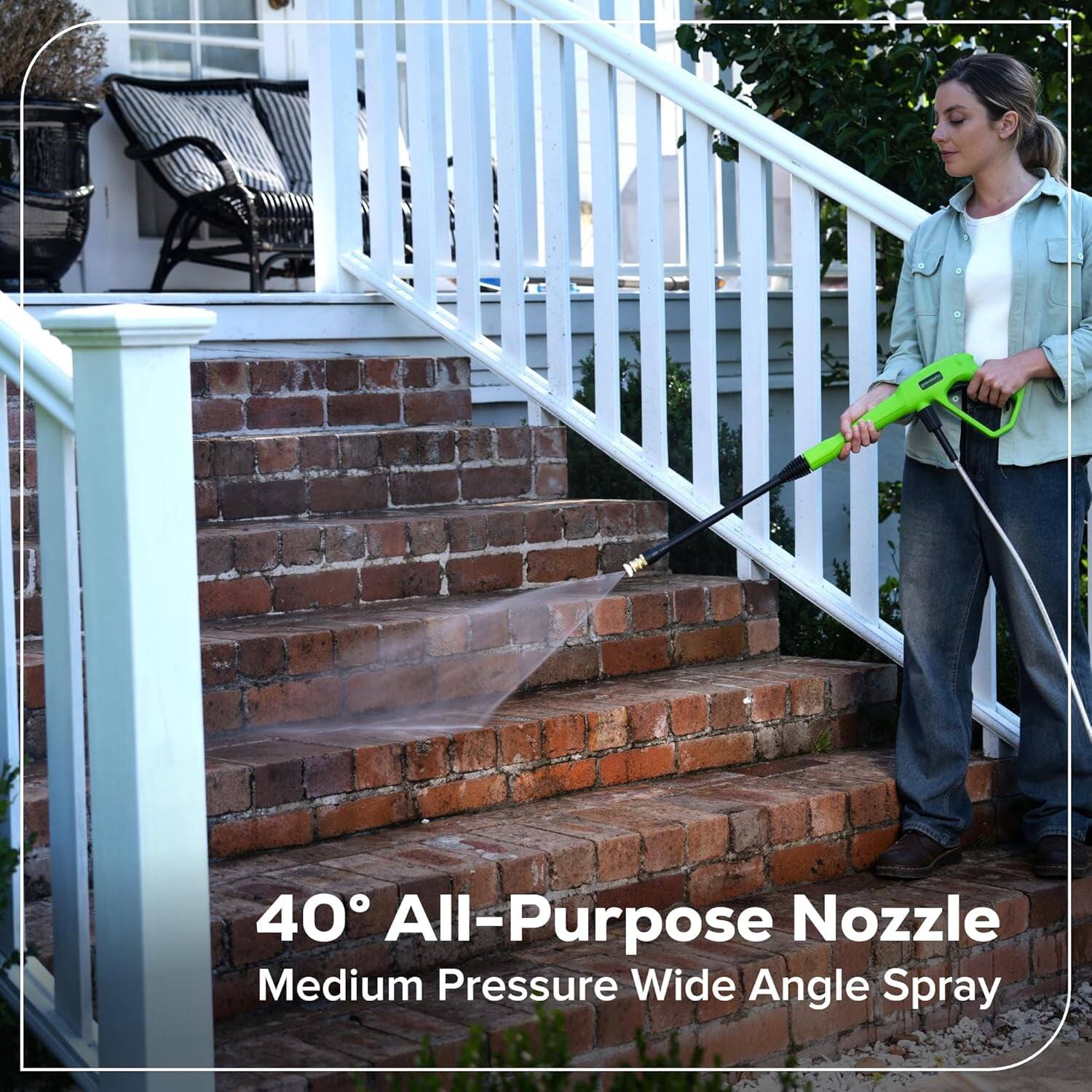 40° All-Purpose Nozzle  
Medium Pressure Wide Angle Spray