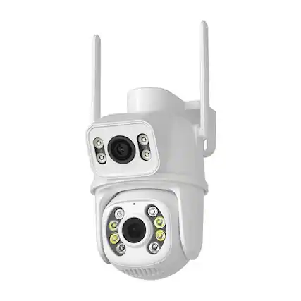 Front. Cluzine - 6MP WiFi Camera Security 6MP Dual Lens Wireless PTZ Waterproof Human Detection Full Color Night Vision.