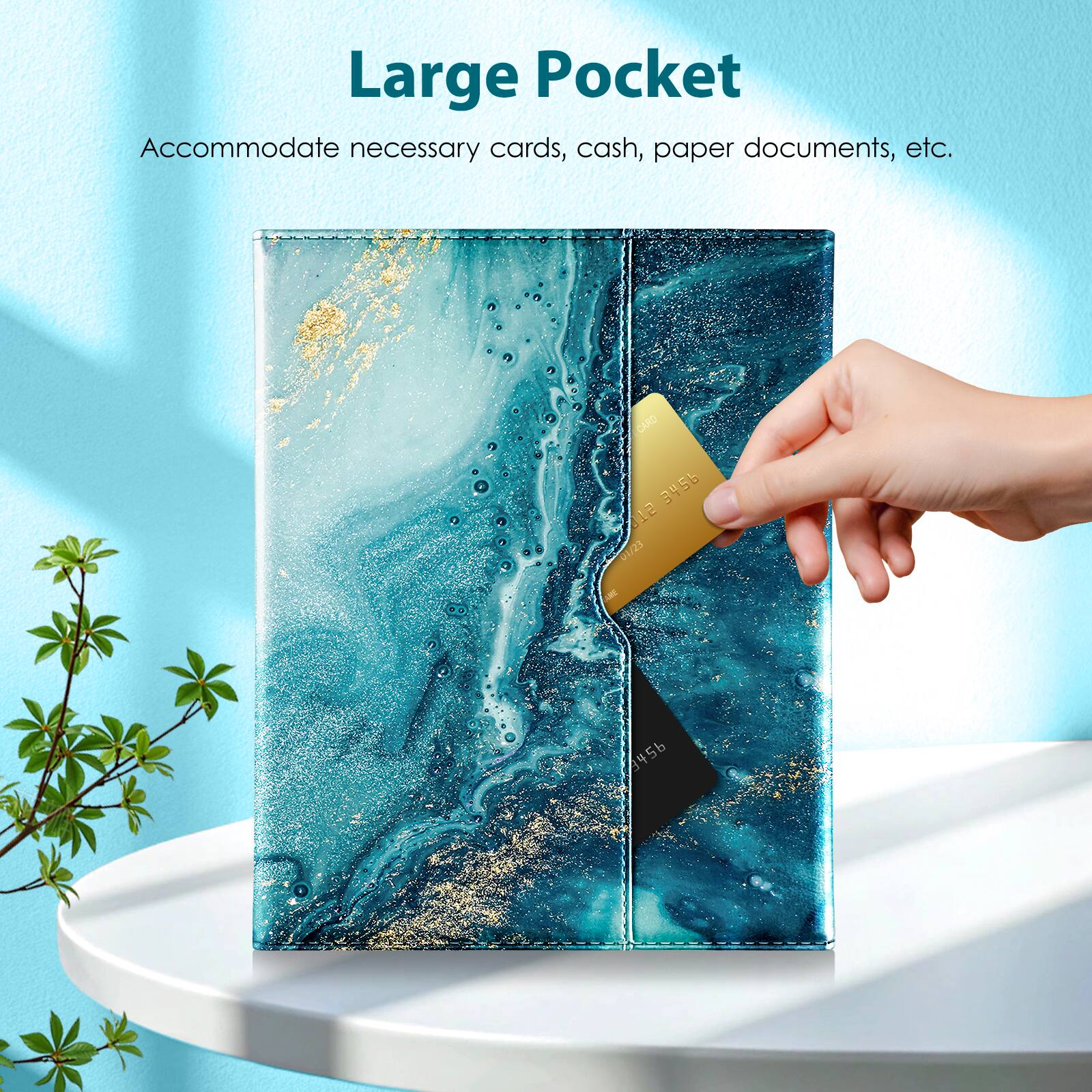 Large Pocket  
Accommodate necessary cards, cash, paper documents, etc.  
CARD 6456 12 1 01/23 - 02703456 456