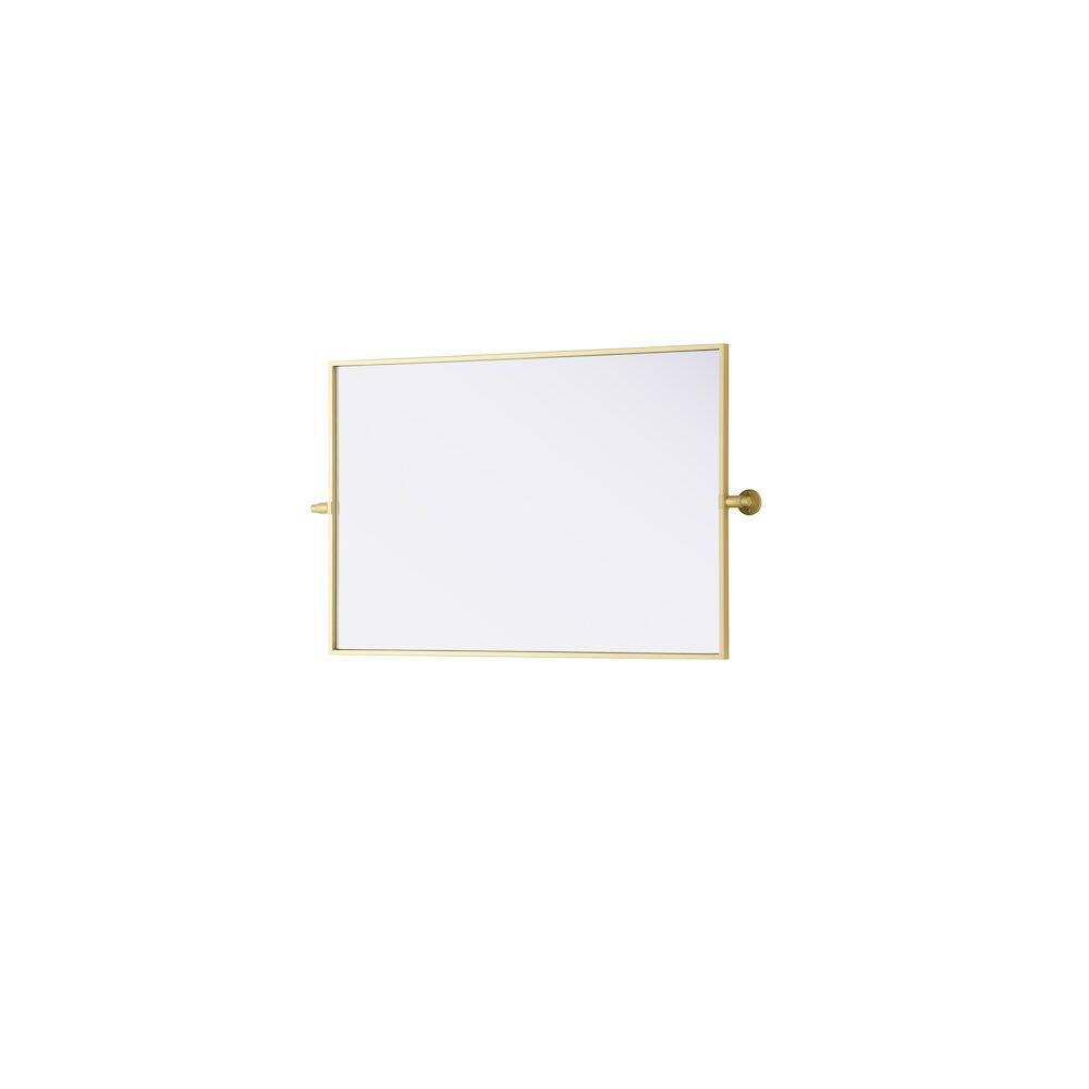 Alt View 1. Elegant Kitchen and Bath - Amoura 24X36 Pivot Mirror In Brass - Brass.
