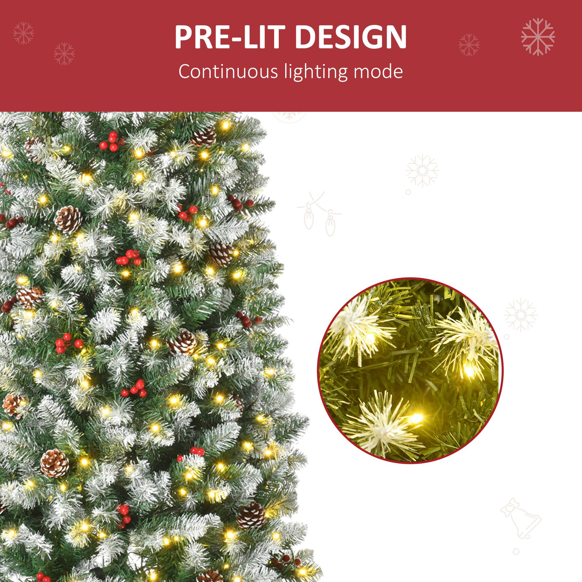 PRE-LIT DESIGN  
Continuous lighting mode