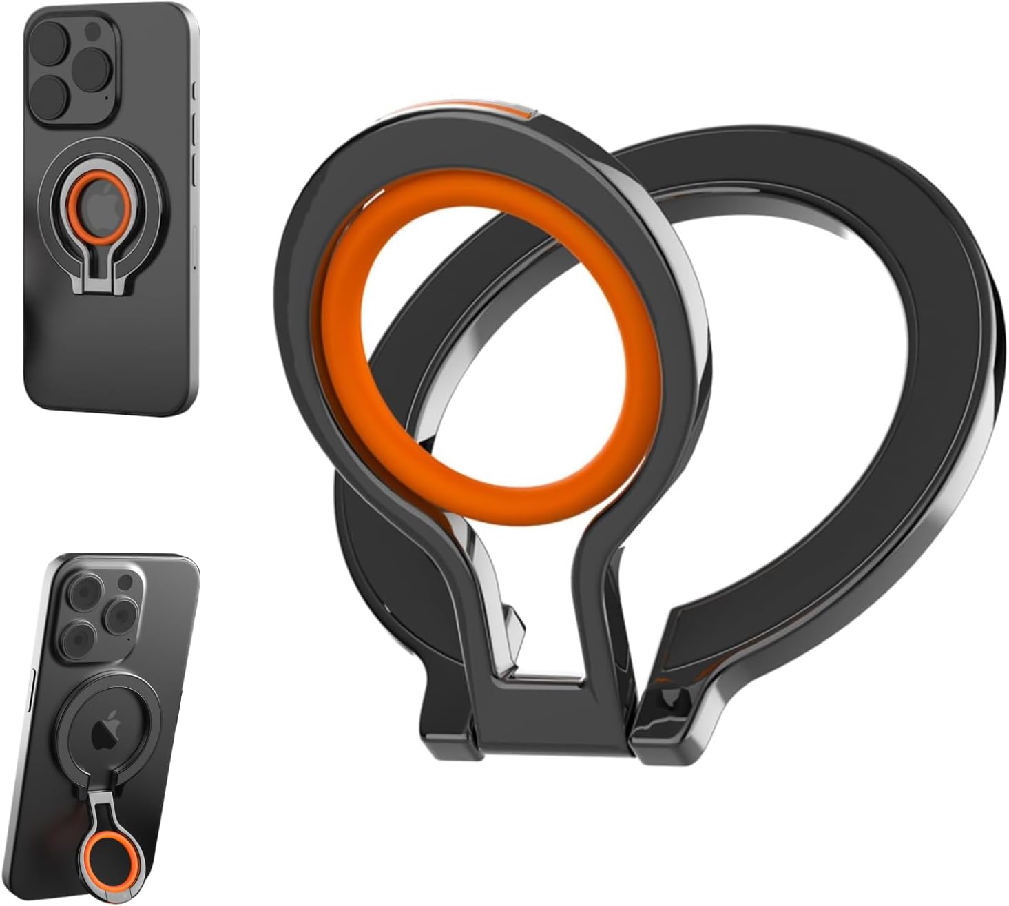 PARKER SLATER - Magnetic Phone Ring Holder - Black/Orange - Orange and Black