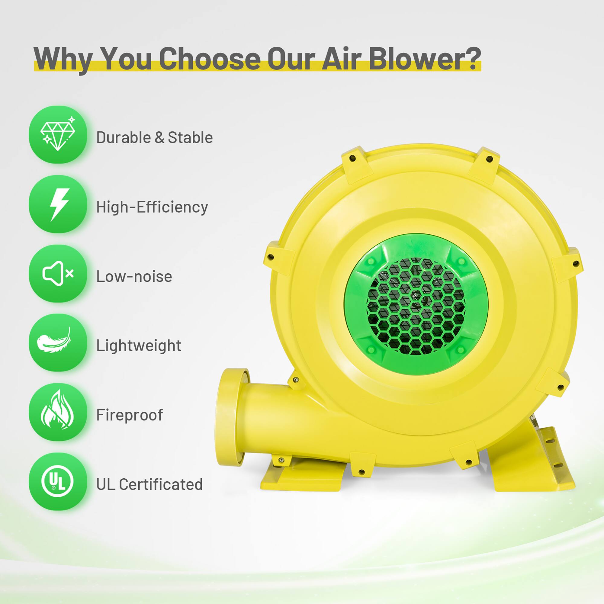 Why You Choose Our Air Blower?

- Durable & Stable
- High-Efficiency
- Low-noise
- Lightweight
- Fireproof
- UL Certificated