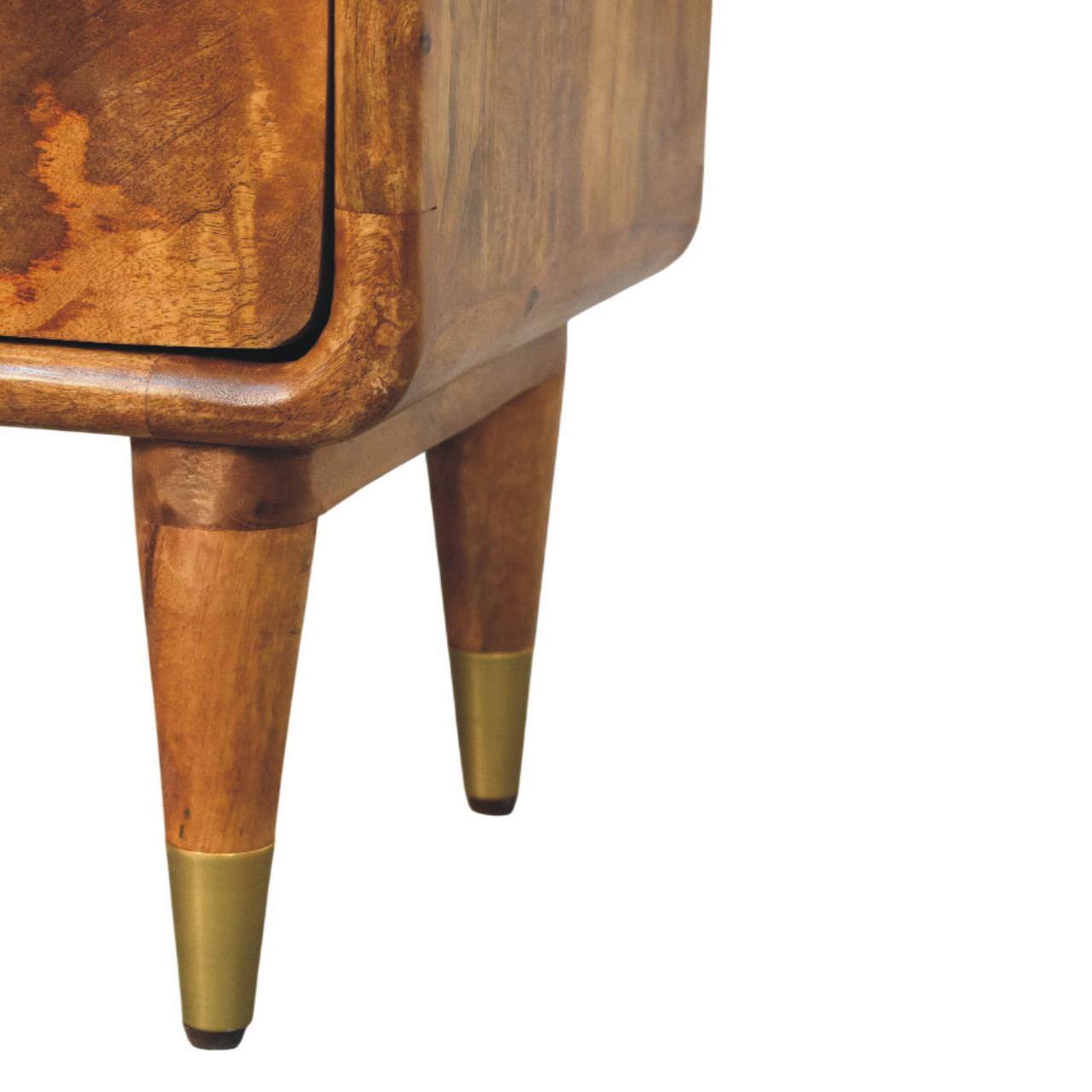 Alt View 4. Artisan Furniture - Artisan Furniture Solid Wood Amber Oak Bedside Table, 2 Drawers, Brown - Brown.