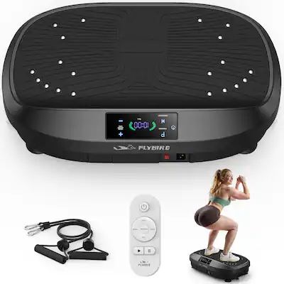FLYBIRD - Vibration Plate Exercise Machine, Adjustable Speed High Intensity Vibration for Muscle Toning - Black FLYBIRD - Vibration Plate Exercise Machine, Adjustable Speed High Intensity Vibration for Muscle Toning - Black