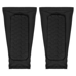 Unique Bargains - Soccer Shin Guards, Shin Pad with Hexagonal Pads for Football, L & 1 Pair - Black