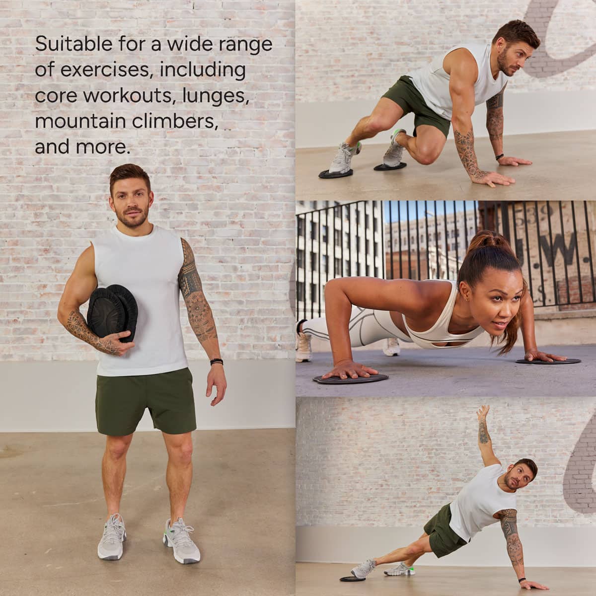 Suitable for a wide range of exercises, including core workouts, lunges, mountain climbers, and more.