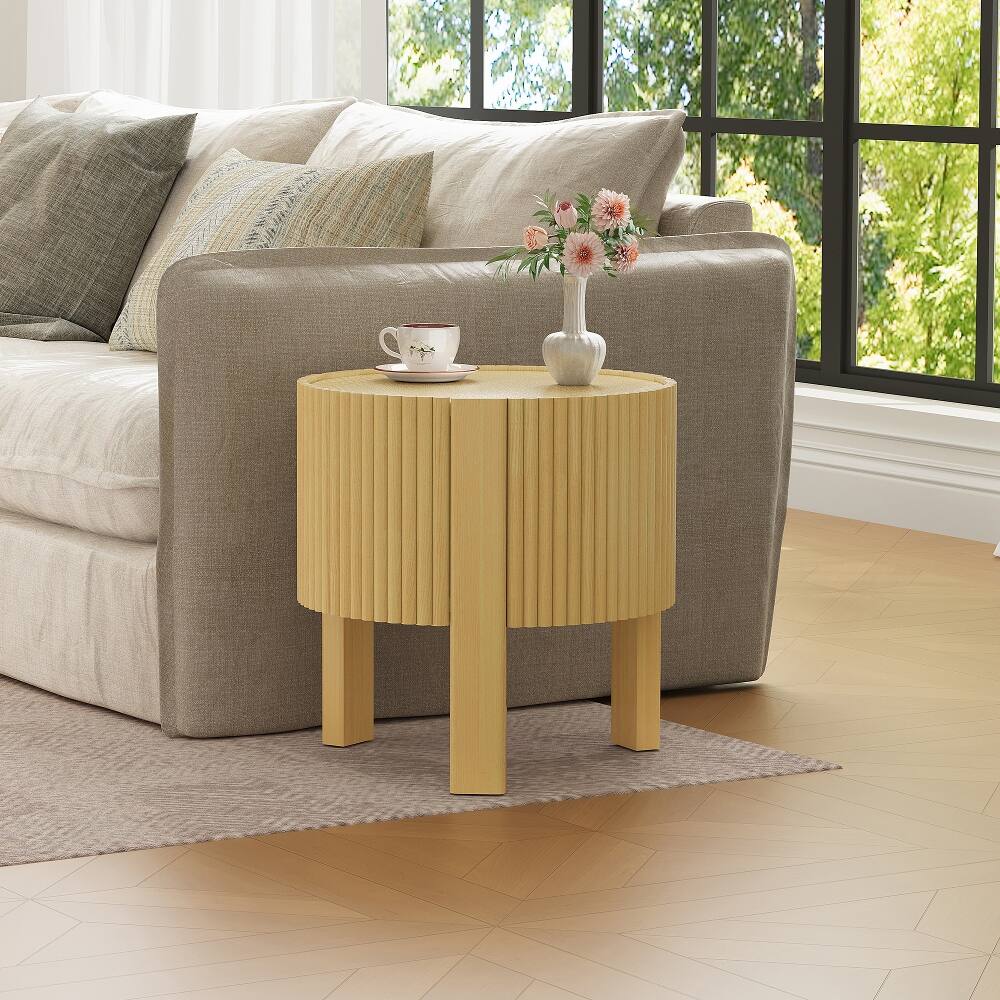 Back. Loheer - Loheer Living Room Table Set of 3 Solid Wood Coffee Table Natural - Natural.