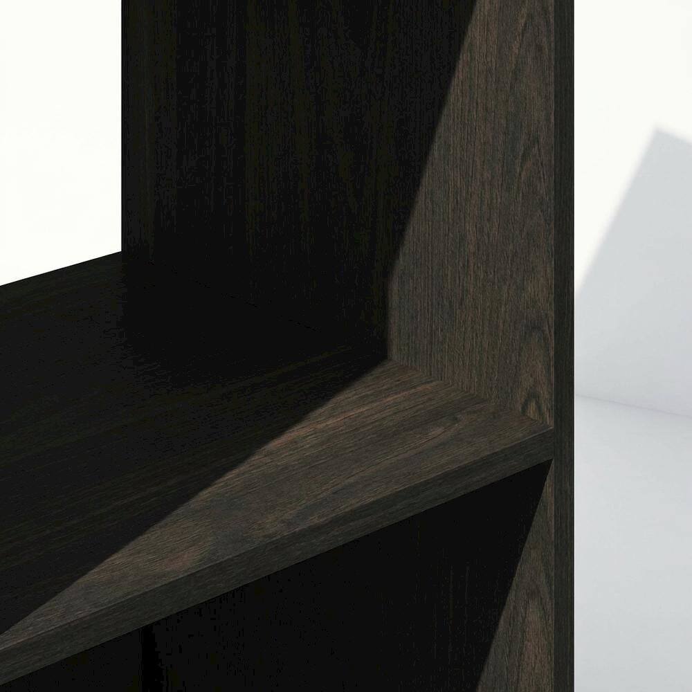 Alt View 1. FurniFact - Wood Bookcase in Warm Brown Finish with Multiple Shelves for Storage - Espresso.