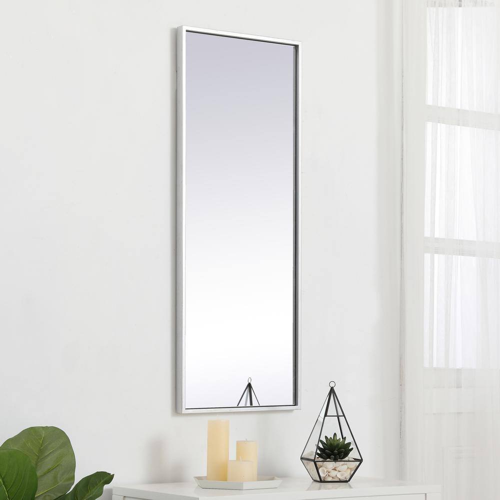 Alt View 7. Elegant Decor - Metal frame rectangle mirror 14 inch in silver - Silver.