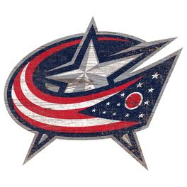 Fan Creations - Columbus Blue Jackets 24'' x 24'' Distressed Logo Cutout Sign - Multicolor