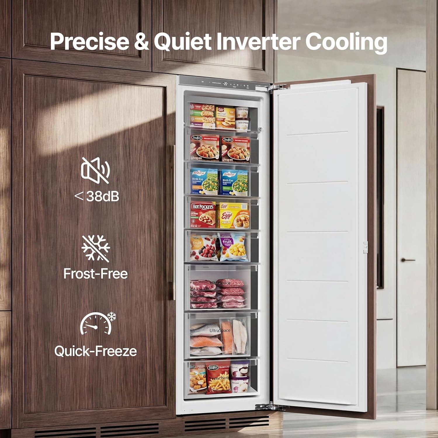 Precise & Quiet Inverter Cooling  
GE i C4SR  
< 38dB  
Frost-Free  
Quick-Freeze