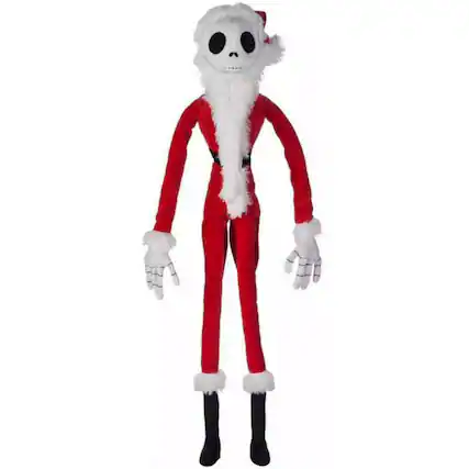 Front. Disney - Santa Jack Skellington Plush Figure.