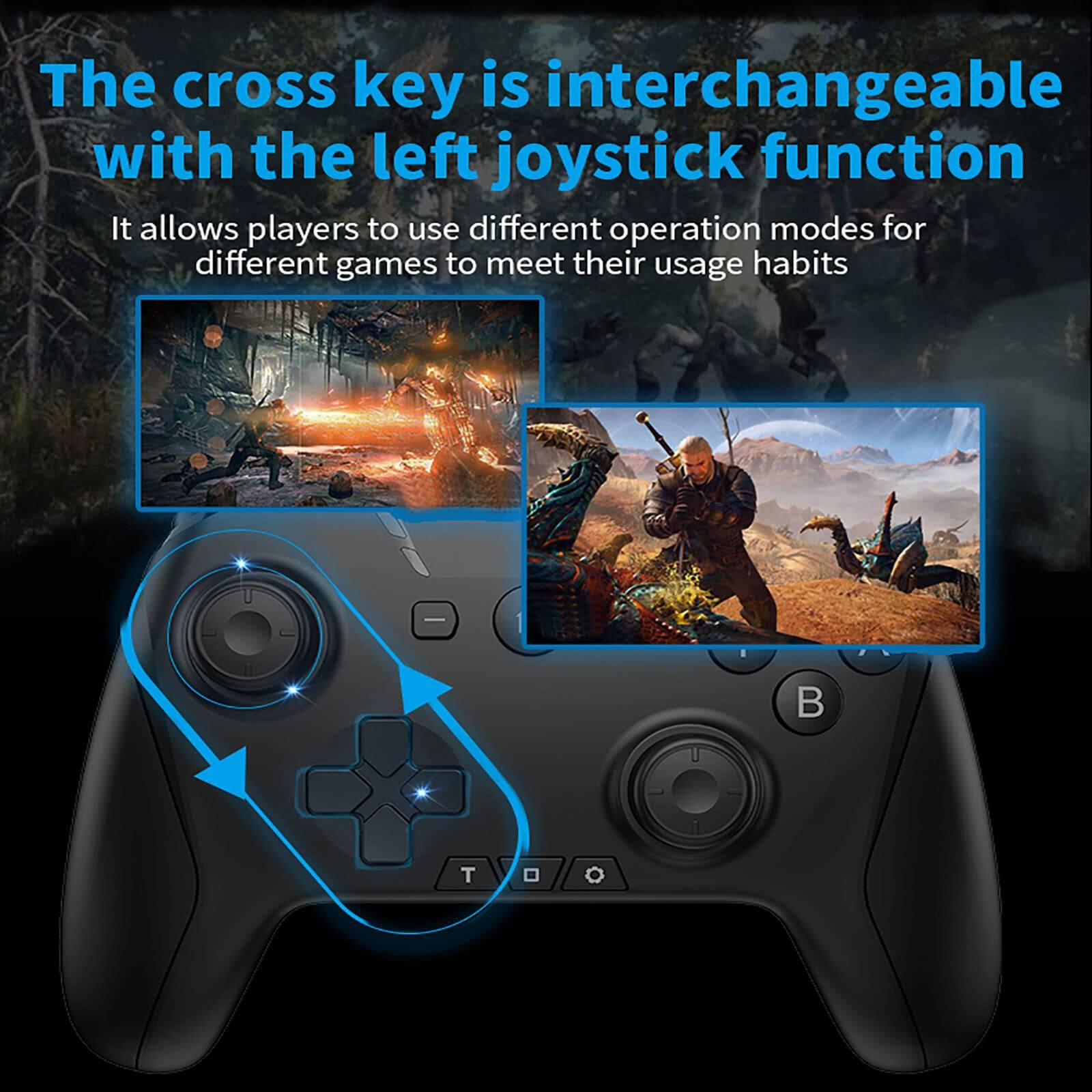 The cross key is interchangeable with the left joystick function. It allows players to use different operation modes for different games to meet their usage habits.