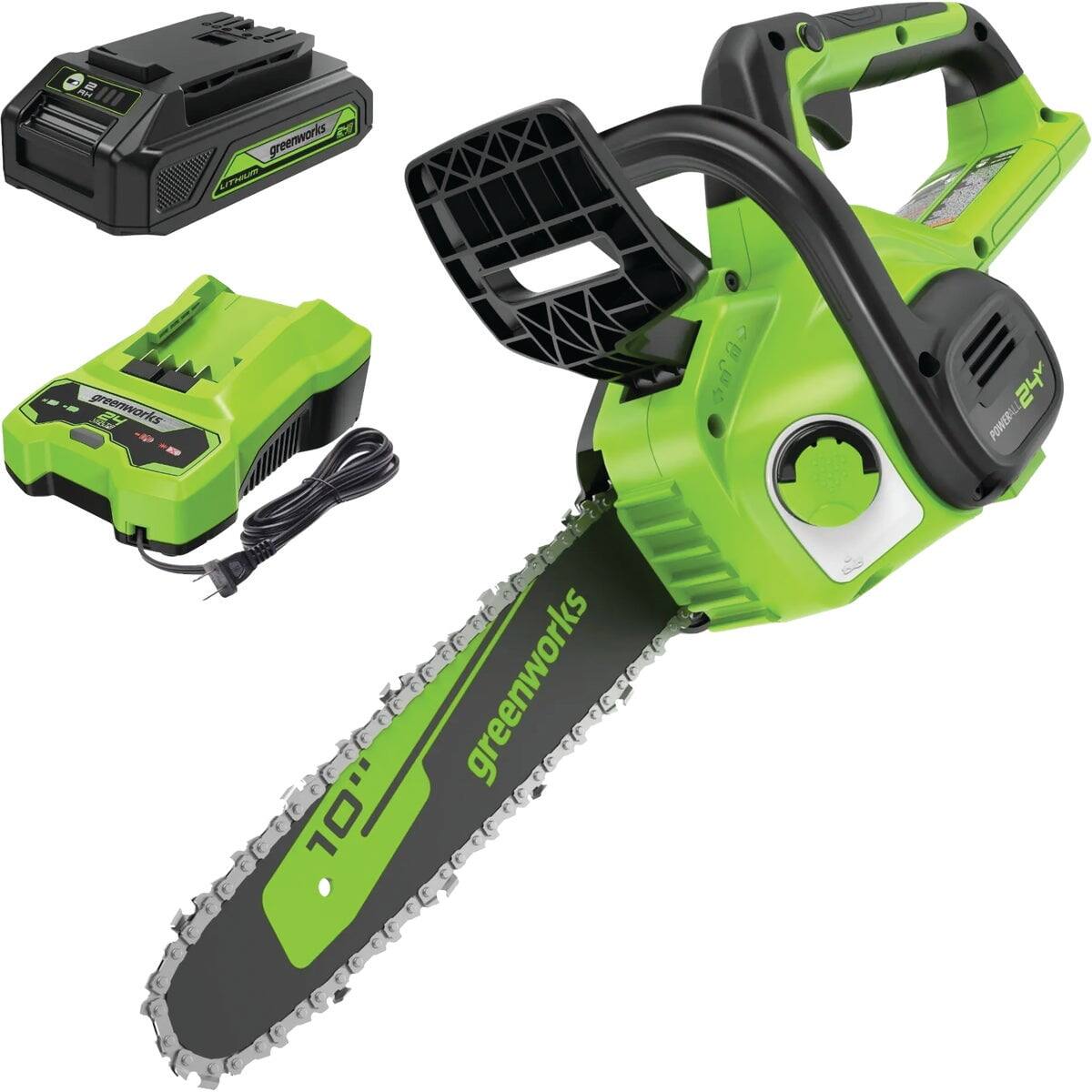 Greenworks - 24V 10 In. Chainsaw with 2.0 Ah USB Battery & Charger 2020102 - Green price history on PriceWatchPro