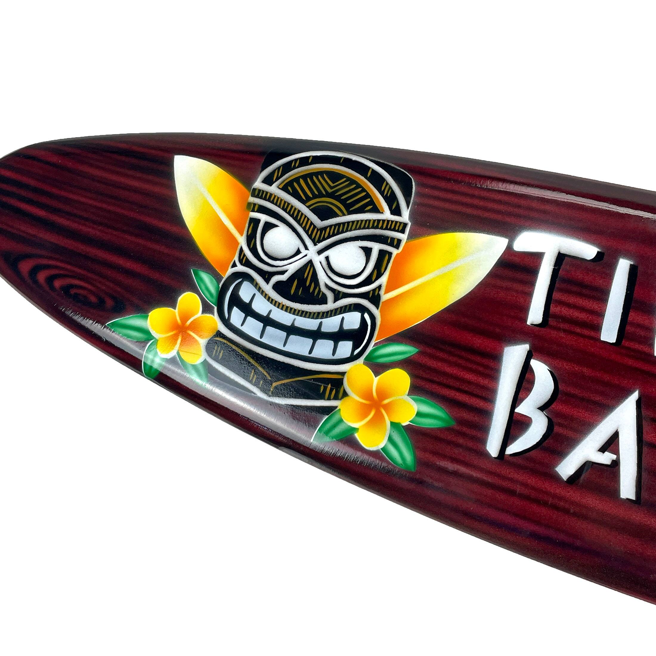 Alt View 2. Things2Die4 - Wooden Tiki Bar Surfboard Wall Decor 39.5" Decorative Beach Sign Art - Brown.