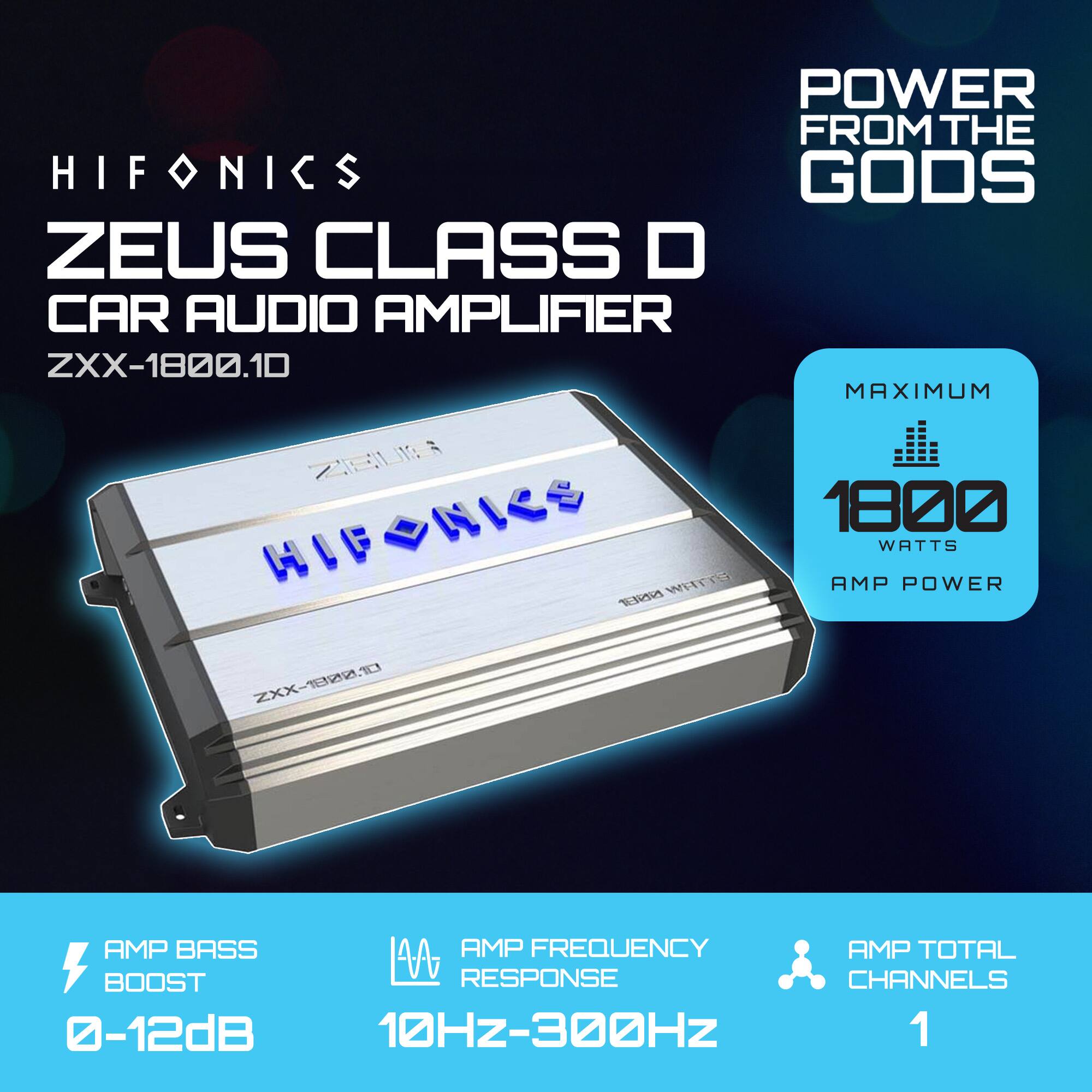 Hifonics Zeus 1800W Max Class D Monoblock Car Audio Amp & Bass